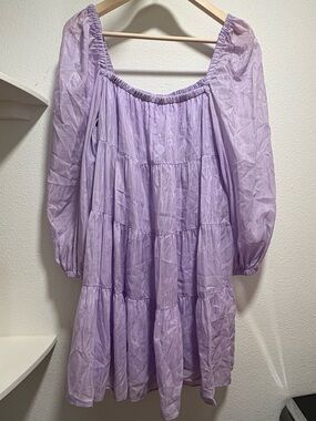 Alice + Olivia Lavender Tiered Mini Dress